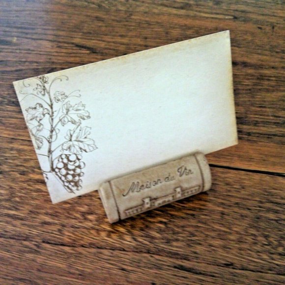 Box 4 Place Setting Card Holders Ceramic Wine Corks Guest Dinner Wedding Party - Picture 13 of 16